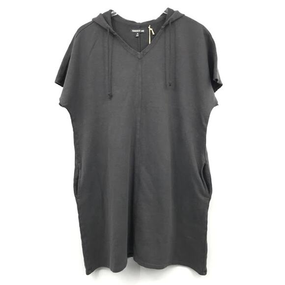 TOAD&CO Womens Epiq Hooded Short Sleeve Mini Dress XL Dolman Pockets Wicking NWT - Picture 1 of 6